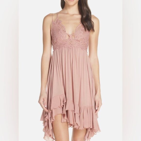 Free people one adella slip dress mini lace strappy back small - Picture 8 of 8